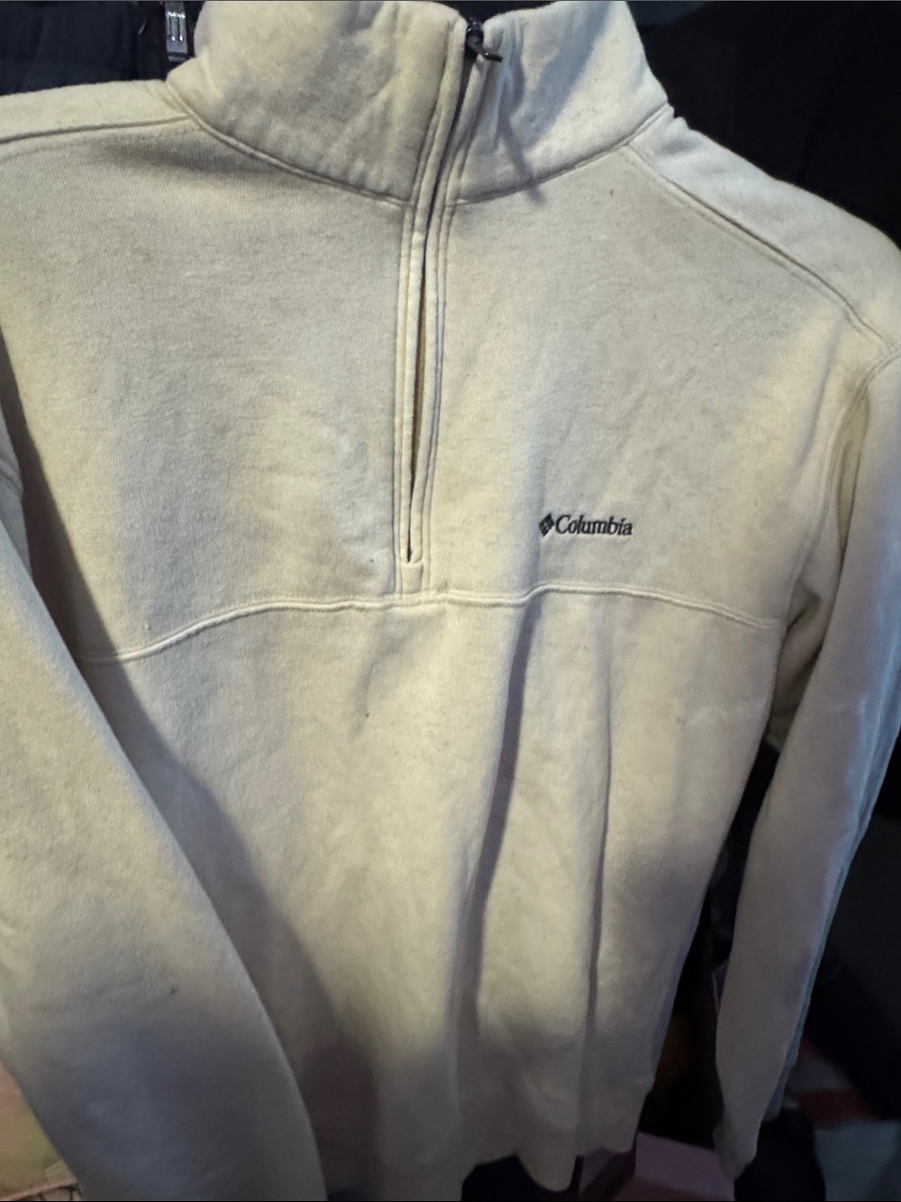 Columbia Men's Cream Half-Zip Fleece Pullover